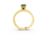 Yellow gold Fancy Green Emerald  Milgrain Pave Diamond Engagement Ring with Four-Prong Setting_153