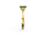 Yellow gold Fancy Green Emerald  Solitaire Beaded Band with Four-Prong Setting_46
