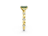 Yellow gold Fancy Green Emerald  Solitaire Bezel-Set Diamond Ring with Beaded Band and Four-Prong Setting_34