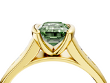 Yellow gold Fancy Green Emerald  Solitaire Bezel-Set Diamond Ring with Channel-Set Band_41
