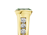 Yellow gold Fancy Green Emerald  Solitaire Bezel-Set Diamond Ring with Channel-Set Band_42
