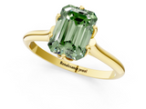 Yellow gold Fancy Green Emerald  Solitaire Cathedral Diamond Ring with Six-Prong Setting_18