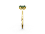 Yellow gold Fancy Green Emerald  Solitaire Cathedral Diamond Ring with Six-Prong Setting_19