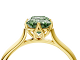 Yellow gold Fancy Green Emerald  Solitaire Cathedral Diamond Ring with Six-Prong Setting_21