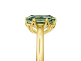 Yellow gold Fancy Green Emerald  Solitaire Cathedral Diamond Ring with Six-Prong Setting_22