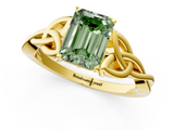 Yellow gold Fancy Green Emerald  Solitaire Celtic Knot Engagement Ring with Four-Prong Setting_59