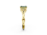Yellow gold Fancy Green Emerald  Solitaire Celtic Knot Engagement Ring with Four-Prong Setting_60