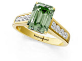 Yellow gold Fancy Green Emerald  Solitaire Channel-Set Diamond Engagement Ring with Four-Prong Setting_33