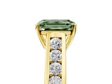 Yellow gold Fancy Green Emerald  Solitaire Channel-Set Diamond Engagement Ring with Four-Prong Setting_37