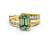 Yellow gold Fancy Green Emerald  Solitaire Channel-Set Split Shank Ring with Tension Prong Setting_3