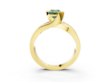 Yellow gold Fancy Green Emerald  Solitaire Channel-Set Split Shank Ring with Tension Prong Setting_6