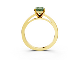 Yellow gold Fancy Green Emerald  Solitaire Diamond Engagement Ring with Four-Prong Setting on a Classic Band_7