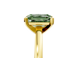 Yellow gold Fancy Green Emerald  Solitaire Diamond Engagement Ring with Four-Prong Setting on a Classic Band_9
