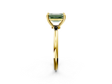 Yellow gold Fancy Green Emerald  Solitaire Diamond Ring with 4-Prong Setting on a Classic Band_5