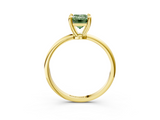 Yellow gold Fancy Green Emerald  Solitaire Diamond Ring with 4-Prong Setting on a Classic Band_6