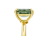 Yellow gold Fancy Green Emerald  Solitaire Diamond Ring with 4-Prong Setting on a Classic Band_8