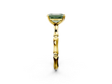 Yellow gold Fancy Green Emerald  Solitaire Diamond Ring with Bamboo Band and Four-Prong Setting_70
