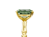 Yellow gold Fancy Green Emerald  Solitaire Diamond Ring with Bamboo Band and Four-Prong Setting_73
