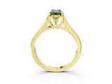 Yellow gold Fancy Green Emerald  Solitaire Diamond Ring with Cathedral Band and Four-Prong Setting_69