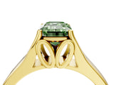 Yellow gold Fancy Green Emerald  Solitaire Diamond Ring with Cathedral Band and Four-Prong Setting_70