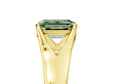 Yellow gold Fancy Green Emerald  Solitaire Diamond Ring with Cathedral Band and Four-Prong Setting_71
