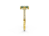 Yellow gold Fancy Green Emerald  Solitaire Diamond Ring with Channel Set Band and Bezel Prong Setting_58