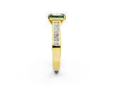 Yellow gold Fancy Green Emerald  Solitaire Diamond Ring with Channel-Set Band and Four-Prong Setting_5