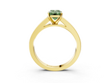 Yellow gold Fancy Green Emerald  Solitaire Diamond Ring with Channel-Set Band and Four-Prong Setting_6