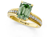 Yellow gold Fancy Green Emerald  Solitaire Diamond Ring with Channel Set Band and Six-Prong Setting_49