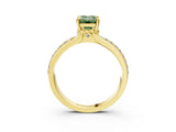 Yellow gold Fancy Green Emerald  Solitaire Diamond Ring with Channel Set Band and Six-Prong Setting_51