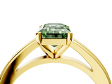 Yellow gold Fancy Green Emerald  Solitaire Diamond Ring with Four-Prong Setting and Classic Band_7