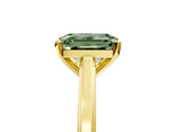 Yellow gold Fancy Green Emerald  Solitaire Diamond Ring with Four-Prong Setting and Classic Band_8
