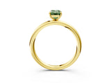 Yellow gold Fancy Green Emerald  Solitaire Diamond Ring with Four-Prong Setting on a Plain Band_23