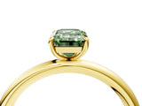 Yellow gold Fancy Green Emerald  Solitaire Diamond Ring with Four-Prong Setting on a Plain Band_24