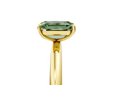 Yellow gold Fancy Green Emerald  Solitaire Diamond Ring with Four-Prong Setting on a Plain Band_25