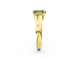 Yellow gold Fancy Green Emerald  Solitaire Diamond Ring with Pave Band and Six-Prong Setting_34