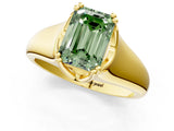 Yellow gold Fancy Green Emerald  Solitaire Diamond Ring with Six-Prong Cathedral Setting_33