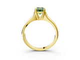 Yellow gold Fancy Green Emerald  Solitaire Diamond Ring with Six-Prong Cathedral Setting_35