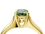 Yellow gold Fancy Green Emerald  Solitaire Diamond Ring with Six-Prong Cathedral Setting_36