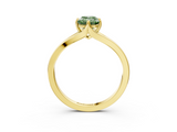 Yellow gold Fancy Green Emerald  Solitaire Diamond Ring with Six-Prong Setting and Tapered Band_19