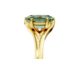 Yellow gold Fancy Green Emerald  Solitaire Diamond Ring with Six-Prong Setting and Tapered Band_21