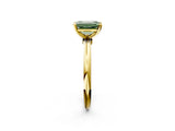 Yellow gold Fancy Green Emerald  Solitaire Diamond Ring with Six-Prong Setting on a Classic Band 2