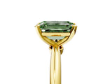 Yellow gold Fancy Green Emerald  Solitaire Diamond Ring with Six-Prong Setting on a Classic Band 5