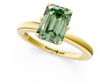 Yellow gold Fancy Green Emerald  Solitaire Diamond Ring with Six-Prong Setting on a Classic Band_4