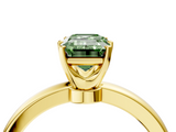 Yellow gold Fancy Green Emerald  Solitaire Diamond Ring with Six-Prong Setting on a Classic Band_7