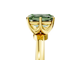 Yellow gold Fancy Green Emerald  Solitaire Diamond Ring with Six-Prong Setting on a Classic Band_8