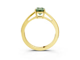 Yellow gold Fancy Green Emerald  Solitaire Diamond Ring with Split Shank and Four-Prong Setting_15