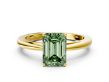 Yellow gold Fancy Green Emerald  Solitaire Diamond Ring with Split Shank and Four-Prong Setting_20