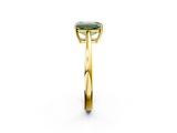 Yellow gold Fancy Green Emerald  Solitaire Diamond Ring with Split Shank and Four-Prong Setting_22