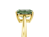 Yellow gold Fancy Green Emerald  Solitaire Diamond Ring with Split Shank and Four-Prong Setting_25